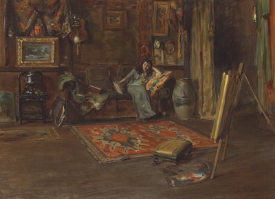 Intérieur du studio de la Dixième Rue de William Merritt Chase - Irving Ramsay Wiles