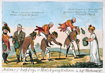 Saut militaire, ou Conseils aux jeunes Messieurs - Isaac (after) Cruikshank