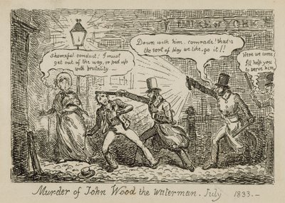 Meurtre de John Wood le batelier, juillet 1833 (gravure) - Isaac (after) Cruikshank