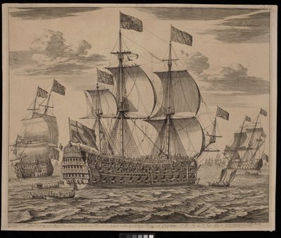 La Victoire, un navire de premier rang transportant huit cents hommes et cent quatre canons construit par M. Lee de Chatham - Isaac (after) Sailmaker