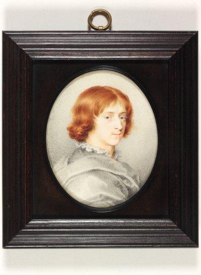 Un jeune homme traditionnellement identifié comme Isaac Oliver le Jeune, le fils du peintre (aquarelle sur vélin) - Isaac (attr. to) Oliver
