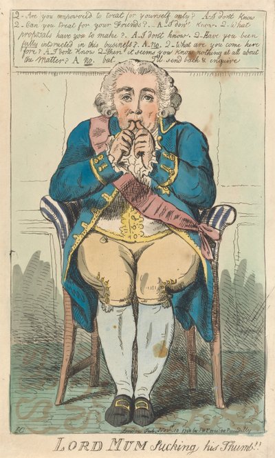 Lord Mum, der an seinem Daumen lutscht - Isaac Cruikshank
