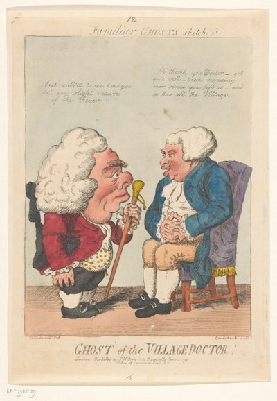 Caricature du médecin de village, 1799 (Familiar Ghosts) - Isaac Cruikshank