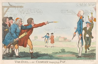 Le duel - ou Charley désirant un coup de feu - Isaac Cruikshank