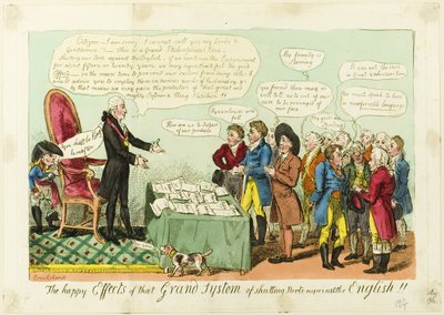 Les heureux effets de ce grand système de fermeture des ports contre les Anglais ! - Isaac Cruikshank