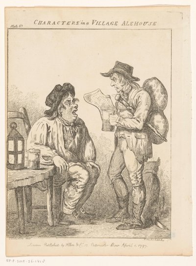 Deux hommes dans un café de village à Derbyshire - Isaac Cruikshank