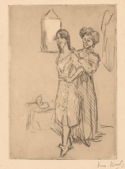 Jeune femme chez la modiste - Isaac Israels (signed by artist)