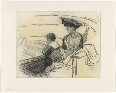 Femme sombre avec son fils au cirque - Isaac Israels