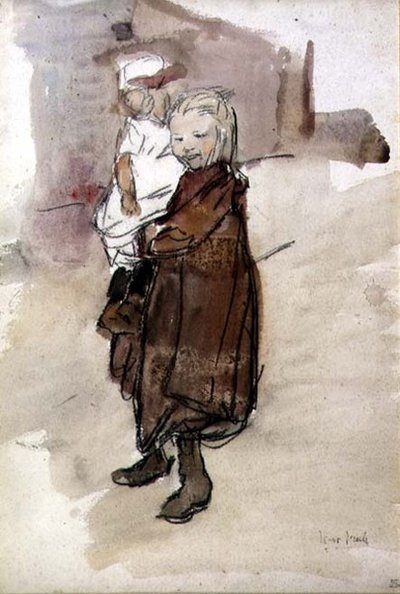 Fille et enfant - Isaac Israels