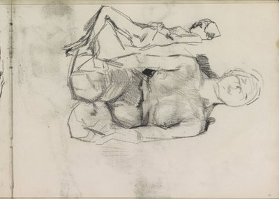 Nu féminin agenouillé et couché - Isaac Israels