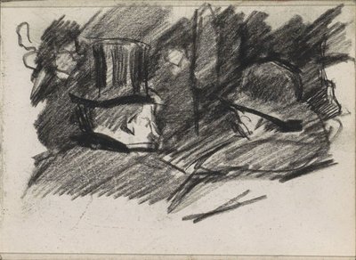 Homme et femme avec chapeau, vus de dos - Isaac Israels