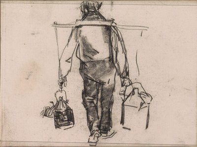 Homme avec un joug, vu de dos - Isaac Israels