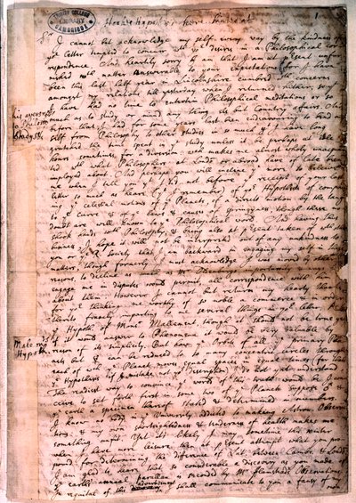 Lettre écrite par Isaac Newton, 28 novembre 1679 - Isaac Newton