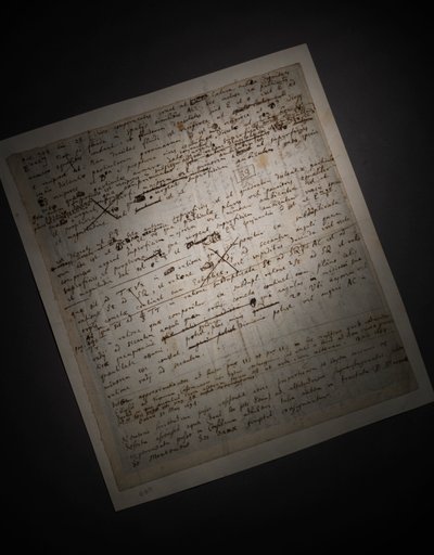 Deux pages de révisions des Principia Mathematica - Isaac Newton
