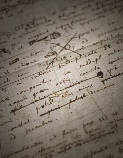 Deux pages de révisions des Principia Mathematica - Isaac Newton
