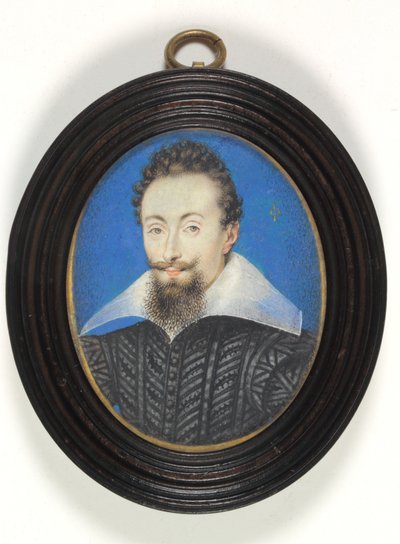 Un homme inconnu en robe noire avec col blanc - Isaac Oliver