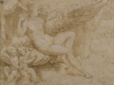 Léda et le cygne - Isaac Oliver
