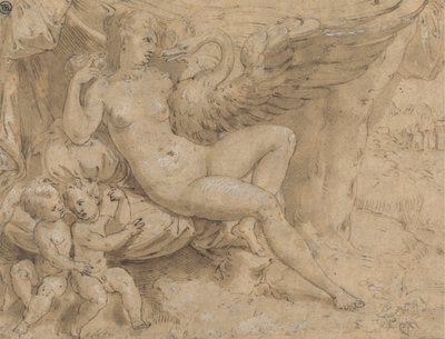 Léda et le cygne - Isaac Oliver