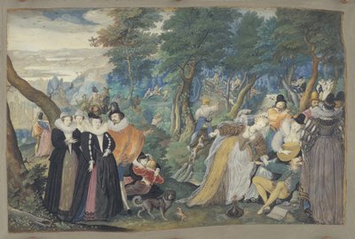Une fête en plein air. Allégorie sur l