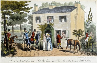 Un bordel dans la campagne anglaise - dans « The English Spy » par Charles Molloy Westmacott, ill. par Robert Cruikshank, Londres - Isaac Robert Cruikshank