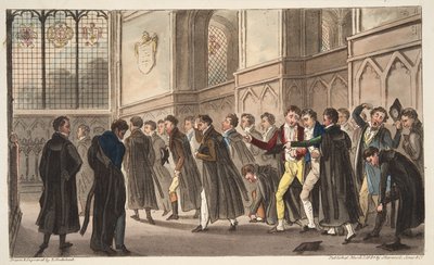 Matines noires, ou les effets de la boisson tardive sur les lève-tôt, de The English Spy, pub. 1824 - Isaac Robert Cruikshank
