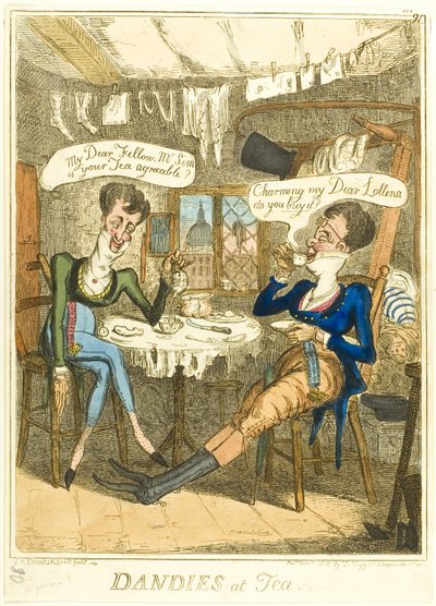Dandys au thé - Isaac Robert Cruikshank