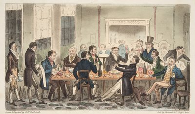 Soirée et en haute humeur, une scène à l