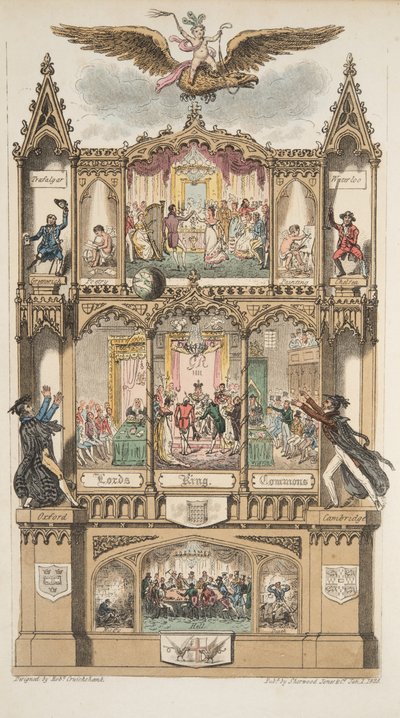 Frontispice, de The English Spy, pub. 1824 - Isaac Robert Cruikshank