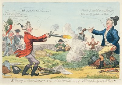 Killing no Murder, ou une nouvelle manière ministérielle de régler les affaires de la Nation!, 1809 - Isaac Robert Cruikshank