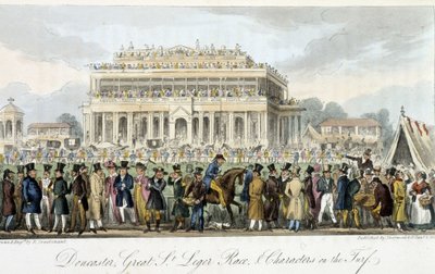 Le prix Saint Léger à Doncaster (les courses) - dans « The English Spy » par Charles Molloy Westmacott, ill. par Robert Cruikshank, Londres - Isaac Robert Cruikshank