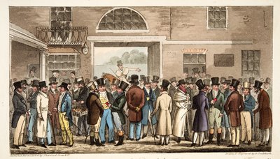 Lundi après le Grand St Leger, ou les Héros du Turf Payant et Recevant à Tattersalls, de The English Spy - Isaac Robert Cruikshank