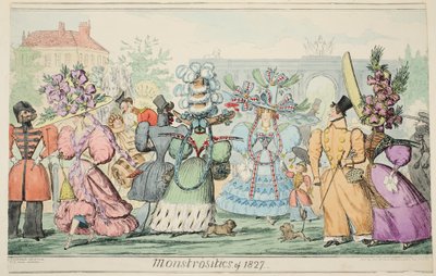 Monstruosités de 1827, pub. 1835 (gravure en couleur) - Isaac Robert Cruikshank