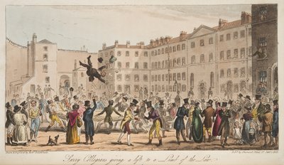 Les Collégiens du Surrey donnant un coup de main à un Membre de la Loi, de The English Spy - Isaac Robert Cruikshank