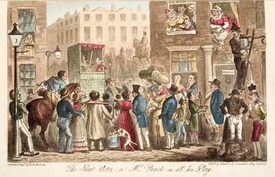 Le grand acteur, ou M. Punch dans toute sa gloire, de The English Spy, pub. 1824 - Isaac Robert Cruikshank