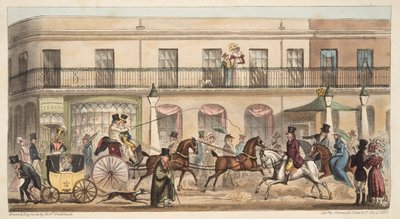 La Grande Rue, Cheltenham, de The English Spy, pub. 1824 - Isaac Robert Cruikshank
