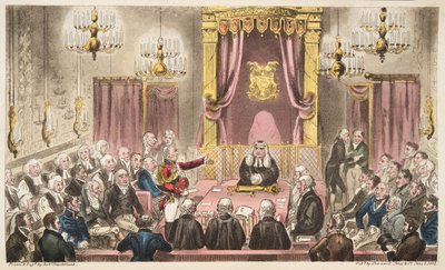 La Chambre des Lords en grand débat, de The English Spy, pub. 1824 - Isaac Robert Cruikshank