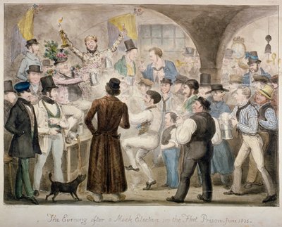 Le soir après une élection simulée à la prison de la Fleet, juin 1835 - Isaac Robert Cruikshank