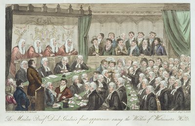 La première apparition de Dick Gradus parmi les dignitaires de Westminster Hall, publié en 1824 - Isaac Robert Cruikshank