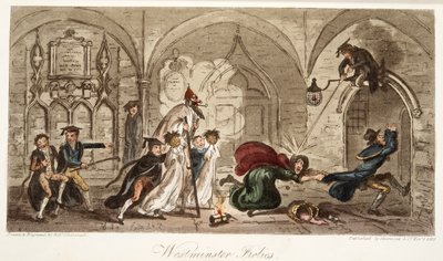Les folies de Westminster, de The English Spy, pub. 1824 - Isaac Robert Cruikshank