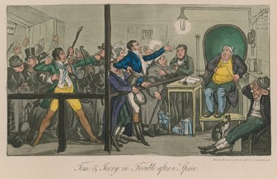 Tom et Jerry en difficulté après une fête - Isaac, Robert and George Cruikshank