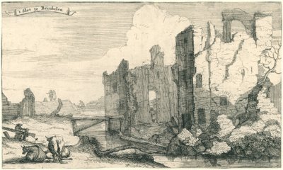 Le château de Breukelen, détruit par les Français en 1672 - Isaac Sorious