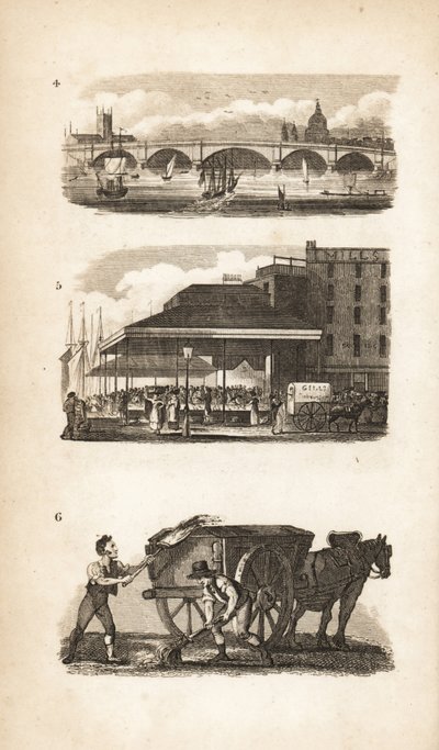 Nouveau pont de Londres, Billingsgate et le Scavenger - Isaac Taylor