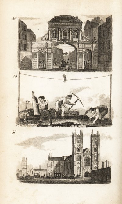 Temple Bar, Paveurs et Abbaye de Westminster - Isaac Taylor