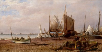 Plage de Brighton avec bateaux de pêche - Isaac Walter Jenner