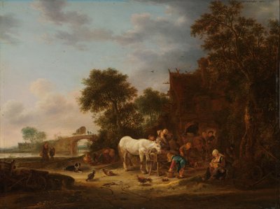 Auberge de campagne avec un cheval à l