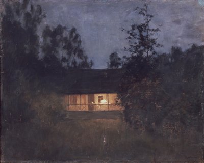 Maison de campagne au crépuscule, années 1890 - Isaak Ilyich Levitan