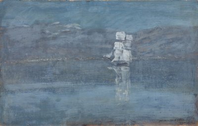 Paysage avec un voilier, fin des années 1890 - Isaak Ilyich Levitan