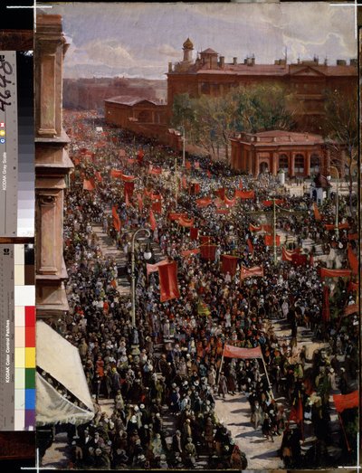 Défilé sur la perspective Nevski à Leningrad (Saint-Pétersbourg) - Isaak Israilevich Brodsky