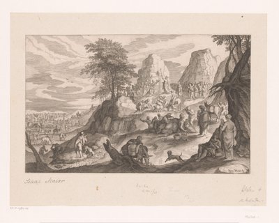 Paysage avec Moïse frappant le rocher pour obtenir de l