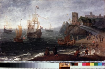 Marché aux poissons sur la plage - Isaak Willaerts